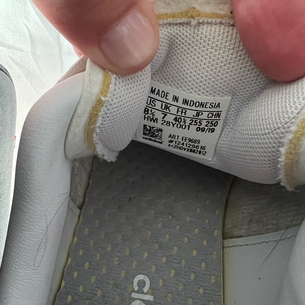 adidas White Sneakers with Iridescent Pink-Blue Stripes - Picture 3 of 6